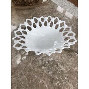 Westmoreland White Milk Glass Doric Open Lace Bowl